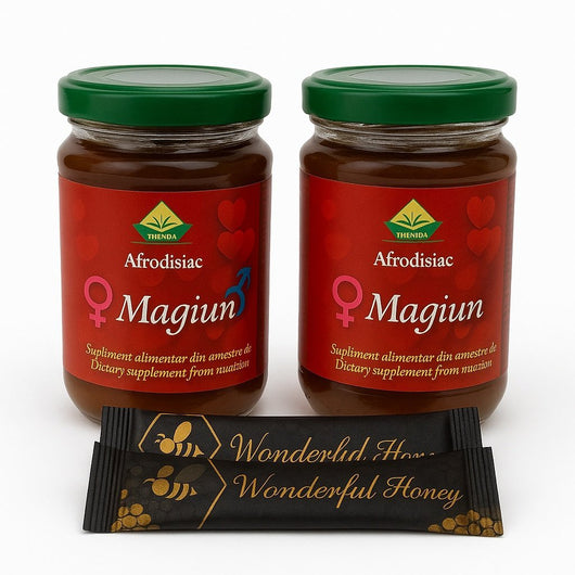 Set de 2 magiun - uri Themra + 2 plicuri de miere Wonderful Honey. - Miere cu Plante | VrajaDulce