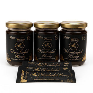 Set de 3 magiun-uri/miere Wonderful Honey , 240 grame , premium