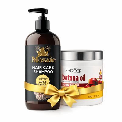 Set Șampon Mozaic Usturoi 1000ml + Mască Sadoer Batana Oil 500g - Pachet promo îngrijire păr | VrajaDulce