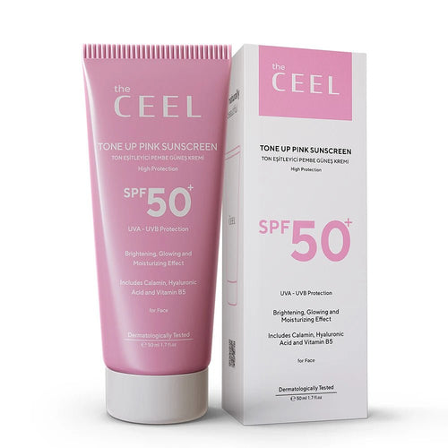 The Ceel – Cremă de față cu protecție solară SPF 50+ și efect de iluminare roz – 50ml